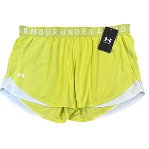 Under Armour Womens Play Up Twist Shorts Yellow  XL 3.0 Loose Fit Athletic